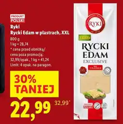 Lidl Rycki Edam w plastrach, XXL oferta