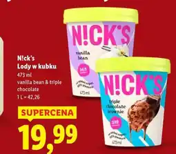 Lidl N!ck's Lody w kubku (vanilla bean & triple chocolate) oferta