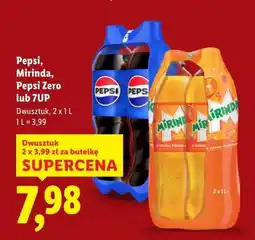 Lidl Pepsi, Mirinda, Pepsi Zero lub 7UP (dwupak, 2x1L) oferta