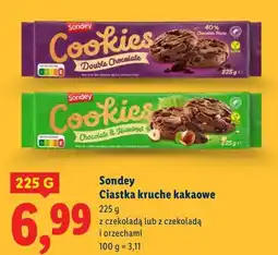 Lidl Sondey Cookies Double Chocolate / Chocolate & Hazelnut (Ciastka kruche kakaowe) oferta
