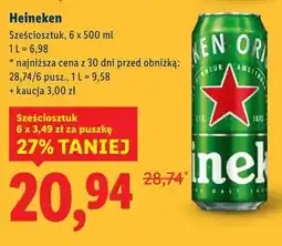 Lidl Piwo Heineken (6 x 500 ml) oferta