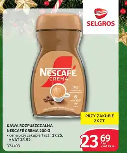 Selgros Kawa rozpuszczalna nescafé crema oferta