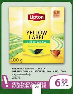 Selgros Herbata czarna liściasta i granulowana lipton yellow label oferta