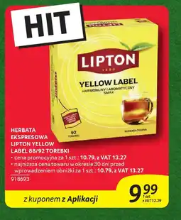 Selgros Herbata ekspresowa lipton yellow label oferta