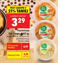 Biedronka Hummus Go Vege, 160 g (przy zakupie 3: 21% taniej) oferta