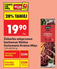 Biedronka Żeberka wieprzowe barbecue Wolno Gotowane Kraina Mięs oferta