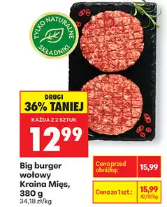 Biedronka Big burger wołowy Kraina Mięs, 380 g oferta