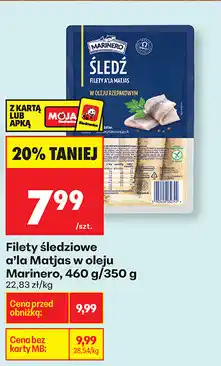 Biedronka Filety śledziowe a'la Matjas w oleju Marinero, 460 g/350 g oferta