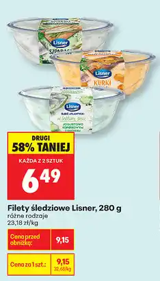 Biedronka Filety śledziowe Lisner, 280 g oferta