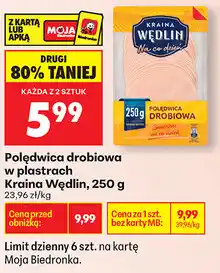Biedronka Polędwica drobiowa w plastrach Kraina Wędlin, 250 g oferta