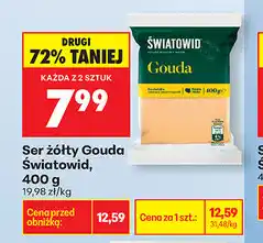 Biedronka Ser żółty Gouda Światowid, 400g oferta