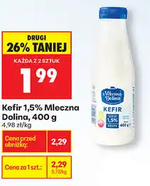 Biedronka Kefir 1,5% Mleczna Dolina, 400 g oferta