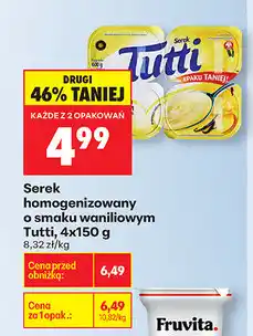 Biedronka Serek homogenizowany o smaku waniliowym Tutti, 4x150 g oferta