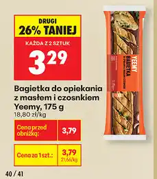 Biedronka Bagietka do opiekania z masłem i czosnkiem Yeemy, 175 g oferta