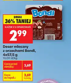Biedronka Deser mleczny z orzechami Bondi, 4x57,5 g oferta