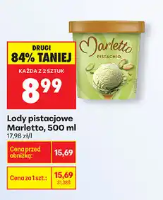 Biedronka Lody pistacjowe Marletto, 500 ml oferta