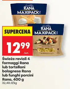 Biedronka Świeże ravioli 4 formaggi Rana lub tortellini Rana lub tortelloni Ricotta e spinaci Rana, 400 g oferta