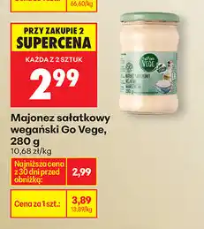 Biedronka Majonez sałatkowy wegański Go Vege, 280 g oferta