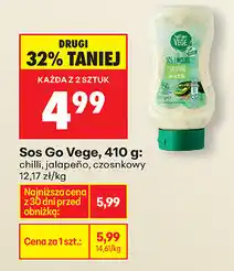 Biedronka Sos Go Vege, 410 g: chilli, jalapeño, czosnkowy oferta