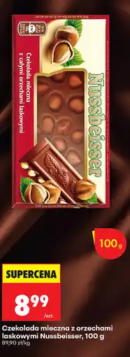 Biedronka Czekolada mleczna z orzechami laskowymi Nussbeisser, 100g oferta