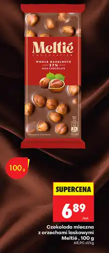 Biedronka Czekolada mleczna z orzechami laskowymi Meltié, 100g oferta