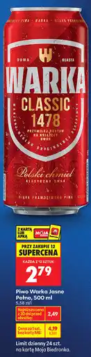 Biedronka Piwo Warka Jasne Pełne, 500 ml oferta