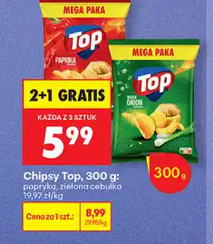 Biedronka Chipsy Top, 300g (papryka, zielona cebulka) oferta