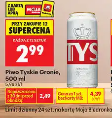 Biedronka Piwo Tyskie Gronie, 500 ml oferta