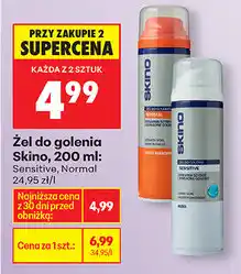 Biedronka Żel do golenia SkinO, 200 ml Sensitive, Normal oferta