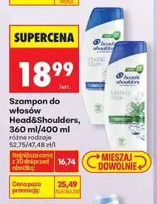 Biedronka Szampon do włosów Head & Shoulders, 360 ml/400 ml oferta