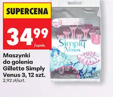Biedronka Maszynki do golenia Simply Venus 3, 12 szt oferta