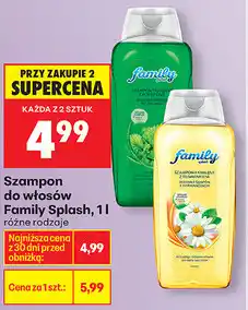 Biedronka Szampon do włosów Family Splash, 1 l oferta