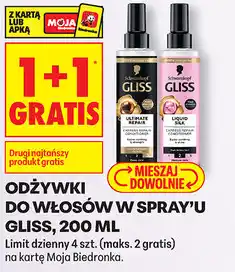 Biedronka Odżywki do włosów w spray'u Gliss, 200 ml (1+1 gratis) oferta