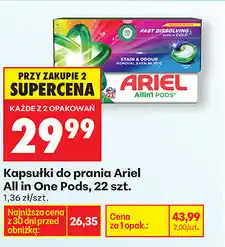 Biedronka Kapsułki do prania Ariel All in One Pods, 22 szt oferta