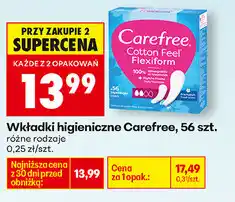 Biedronka Wkładki higieniczne Carefree, 56 szt oferta