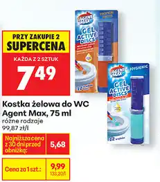 Biedronka Kostka żelowa do WC Agent Max, 75 ml oferta