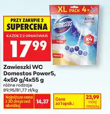 Biedronka Zawieszki WC Domestos Power5, 4x50 g/4x55 g oferta