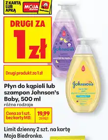 Biedronka Johnson's Baby płyn kąpieli lub szampon, 500 ml oferta