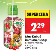 Biedronka Mus Kubuś immuno, 100 g: gruszka, malina, mango oferta