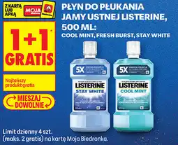 Biedronka Płyn do płukania jamy ustnej Listerine, 500 ml (Cool Mint, Fresh Burst, Stay White) oferta