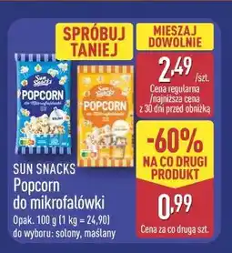 ALDI Sun Snacks Popcorn do mikrofalówki oferta