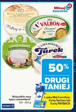 Carrefour Wszystkie sery typu camembert 120 - 250 g oferta