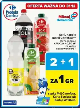 Carrefour Soki, napoje marki Carrefour oferta
