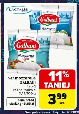 Carrefour Ser mozzarella GALBANI 125 g różne rodzaje oferta