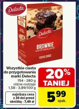 Carrefour Ciasta do przygotowania marki Delecta 154-380 g (Brownie) oferta