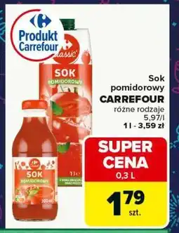 Carrefour Sok pomidorowy Carrefour (0.3 l, różne rodzaje) oferta