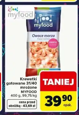Carrefour Krewetki gotowane 31/40 mrożone MYFOOD oferta