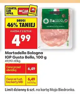 Biedronka Mortadella Bologna IGP Gusto Bello oferta