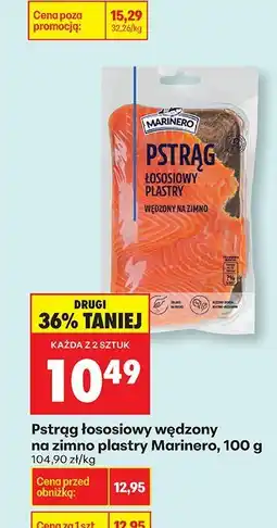 Biedronka Pstrąg łososiowy wędzony na zimno plastry Marinero oferta