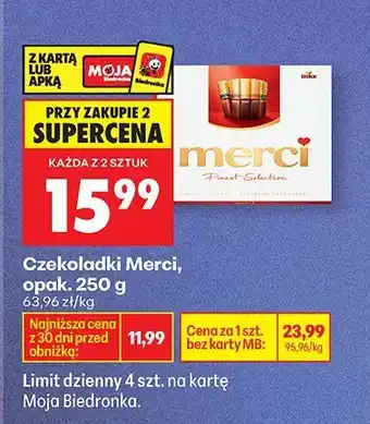 Biedronka Czekoladki Merci, opak. 250 g oferta